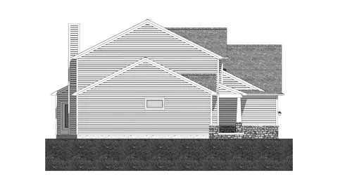 The Marie house plan, exterior view 4
